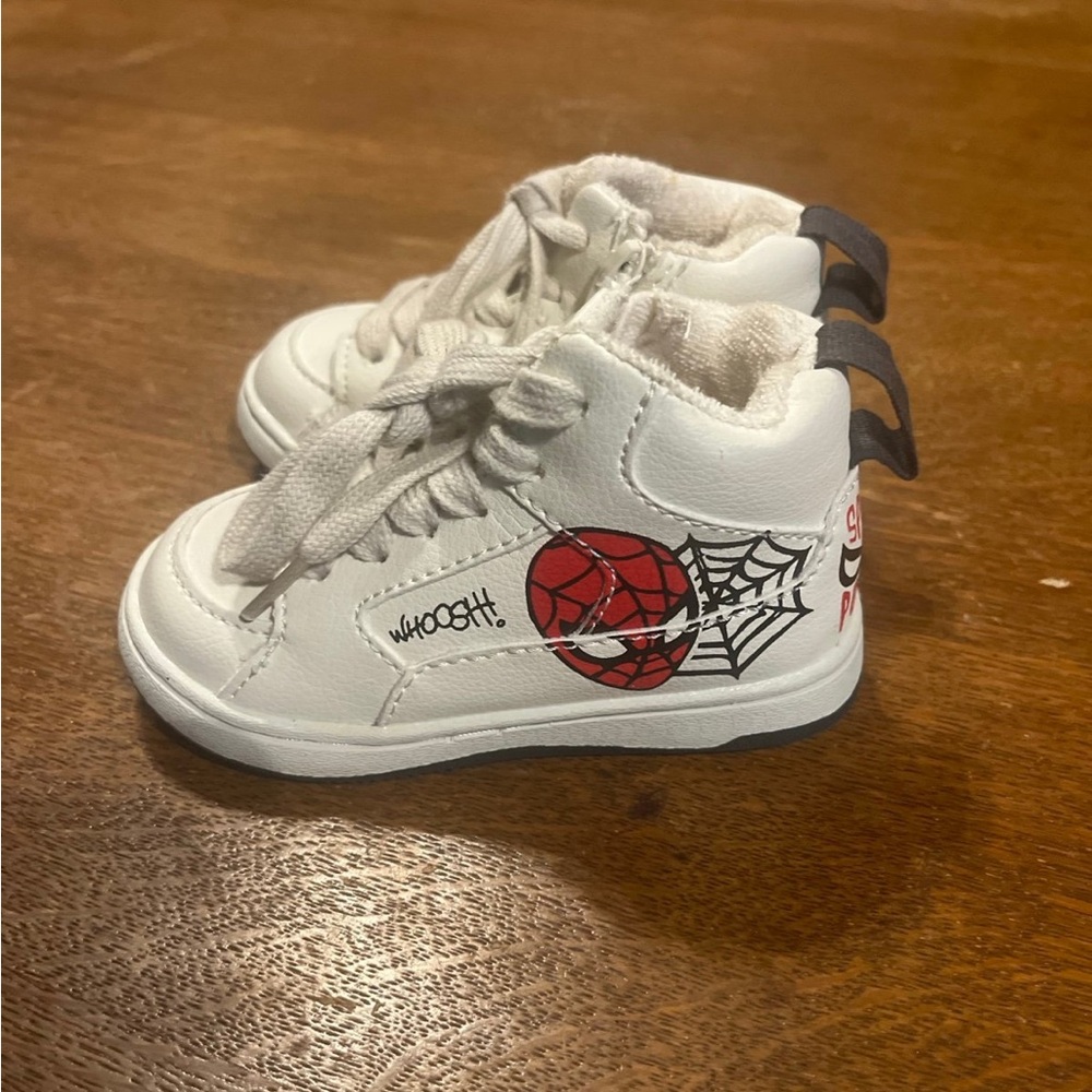 Zara Kids White and Red Spider Sneakers